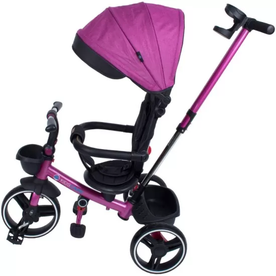 Tricicleta pliabila pentru copii Impera mov, scaun rotativ, copertina de soare, maner pentru parinti Kidscare