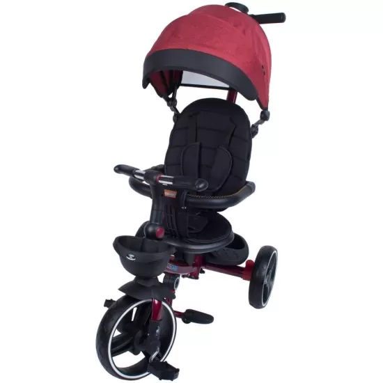 Tricicleta pliabila pentru copii Impera rosu, scaun rotativ, copertina de soare, maner pentru parinti Kidscare Tricicleta pliabila pentru copii Impera rosu, scaun rotativ, copertina de soare, maner pentru parinti Kidscare