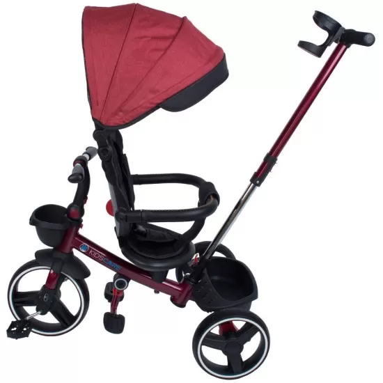 Tricicleta pliabila pentru copii Impera rosu, scaun rotativ, copertina de soare, maner pentru parinti Kidscare Tricicleta pliabila pentru copii Impera rosu, scaun rotativ, copertina de soare, maner pentru parinti Kidscare