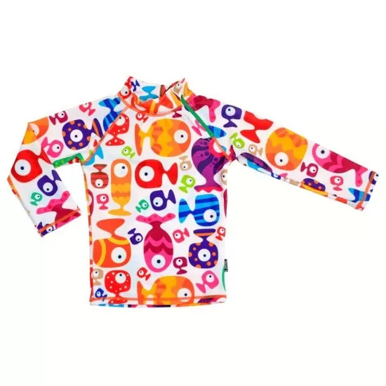 Tricou de baie Funny Fish marime 98-104 protectie UV Swimpy Tricou de baie Funny Fish marime 98-104 protectie UV Swimpy