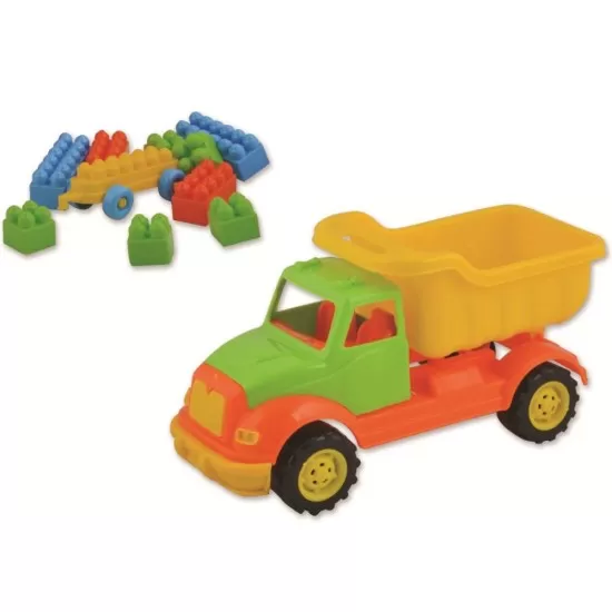 Autobasculanta 30 cm cu 36 piese constructie Ucar Toys UC103 Autobasculanta 30 cm cu 36 piese constructie Ucar Toys UC103