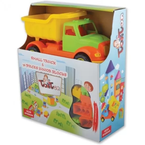 Autobasculanta 30 cm cu 36 piese constructie Ucar Toys UC103 Autobasculanta 30 cm cu 36 piese constructie Ucar Toys UC103