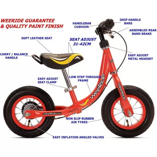 Bicicleta fara pedale 10 inch Learn 2 Ride WeeRide WR12R Bicicleta fara pedale 10 inch Learn 2 Ride WeeRide WR12R