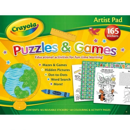 Bloc cu activitati Crayola Artist Pad cu stickere Alligator AB2902CYAR Bloc cu activitati Crayola Artist Pad cu stickere Alligator AB2902CYAR