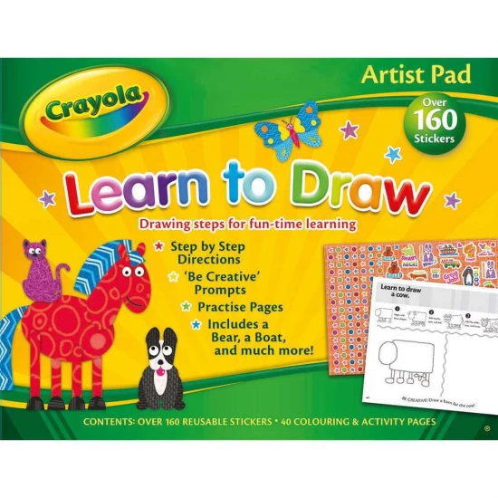 Bloc de colorat Crayola Learn to Draw cu stickere Alligator AB2966CYAR2 Bloc de colorat Crayola Learn to Draw cu stickere Alligator AB2966CYAR2