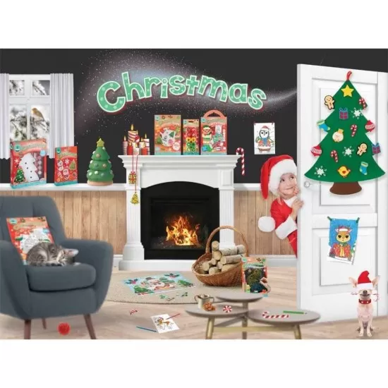 Brad de Craciun din Fetru cu 17 decoratiuni Grafix Brad de Craciun din Fetru cu 17 decoratiuni Grafix