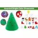 Brad de Craciun din Fetru model Conic 3D, 90x55cm cu 18 decoratiuni si banda LED inclusa Bambinice Brad de Craciun din Fetru model Conic 3D, 90x55cm cu 18 decoratiuni si banda LED inclusa Bambinice