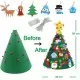 Brad de Craciun din Fetru model Conic 3D, 90x55cm cu 18 decoratiuni si banda LED inclusa Bambinice Brad de Craciun din Fetru model Conic 3D, 90x55cm cu 18 decoratiuni si banda LED inclusa Bambinice