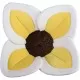 Cadita de plus si salteluta de joaca Lotus BloomingBath Alb/Galben/Maro Cadita de plus si salteluta de joaca Lotus BloomingBath Alb/Galben/Maro