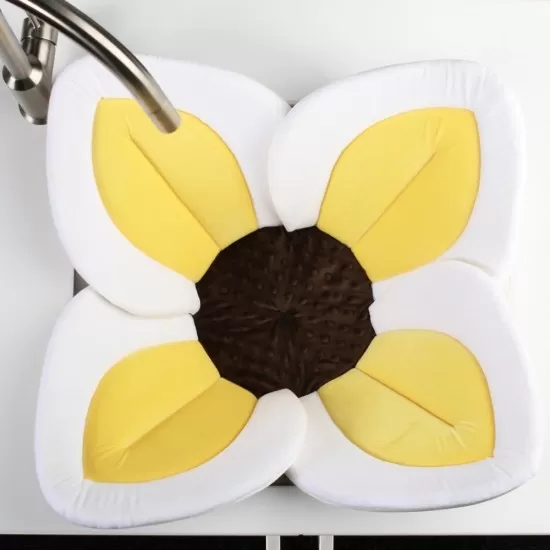 Cadita de plus si salteluta de joaca Lotus BloomingBath Alb/Galben/Maro Cadita de plus si salteluta de joaca Lotus BloomingBath Alb/Galben/Maro