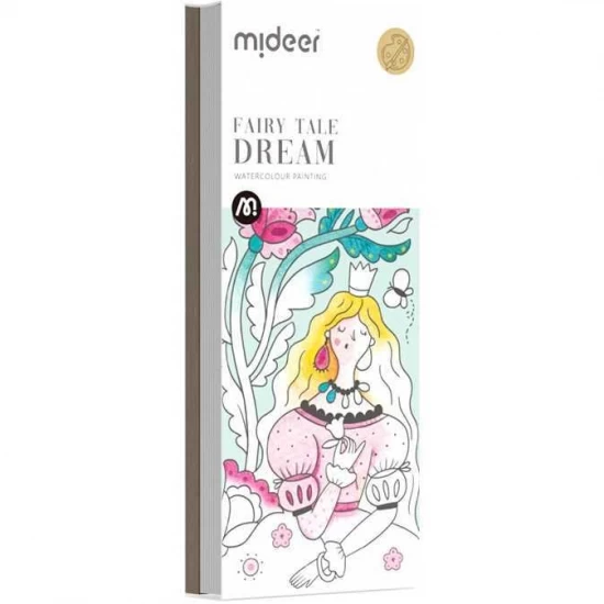 Carte de colorat cu apa, pensula de pictat si culori incluse, 19 x 8 x 1.3 cm, Fairy Tale Dream Mideer MD4193 Carte de colorat cu apa, pensula de pictat si culori incluse, 19 x 8 x 1.3 cm, Fairy Tale Dream Mideer MD4193
