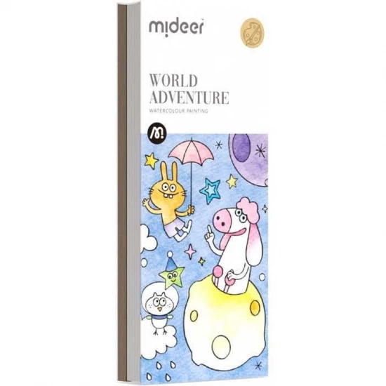 Carte de colorat cu apa, pensula de pictat si culori incluse, 19 x 8 x 1.3 cm, World Adventure Mideer MD4225 Carte de colorat cu apa, pensula de pictat si culori incluse, 19 x 8 x 1.3 cm, World Adventure Mideer MD4225
