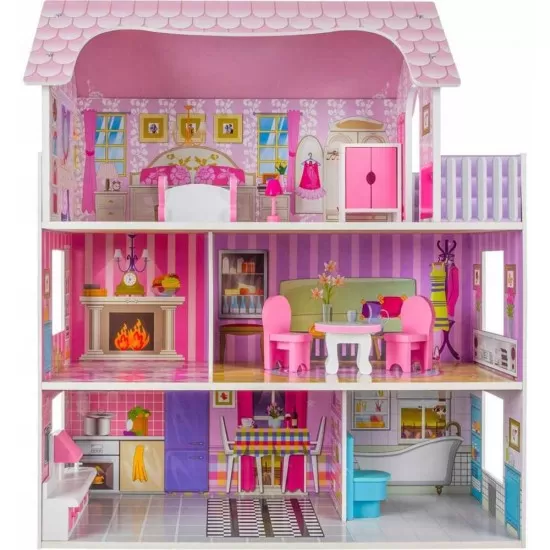 Casa de papusi cu 3 nivele si o inaltime de 70 cm Kruzzel Casa de papusi cu 3 nivele si o inaltime de 70 cm Kruzzel