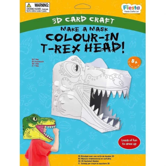 Coloreaza-ti propria Masca 3D T-Rex Fiesta Crafts FCT-3042 Coloreaza-ti propria Masca 3D T-Rex Fiesta Crafts FCT-3042