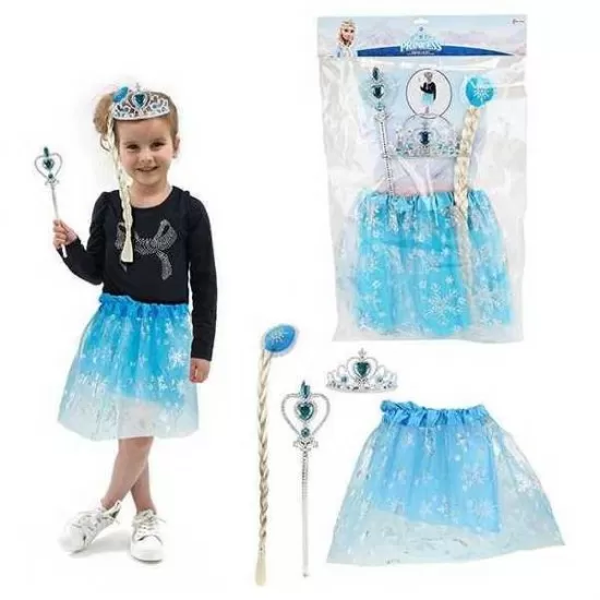Costum Ice Princess cu Fustita, Diadema si Bagheta magica Toi-Toys Costum Ice Princess cu Fustita, Diadema si Bagheta magica Toi-Toys