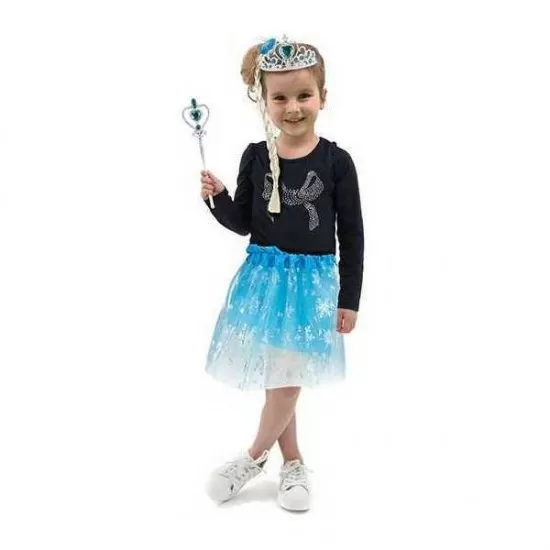 Costum Ice Princess cu Fustita, Diadema si Bagheta magica Toi-Toys Costum Ice Princess cu Fustita, Diadema si Bagheta magica Toi-Toys