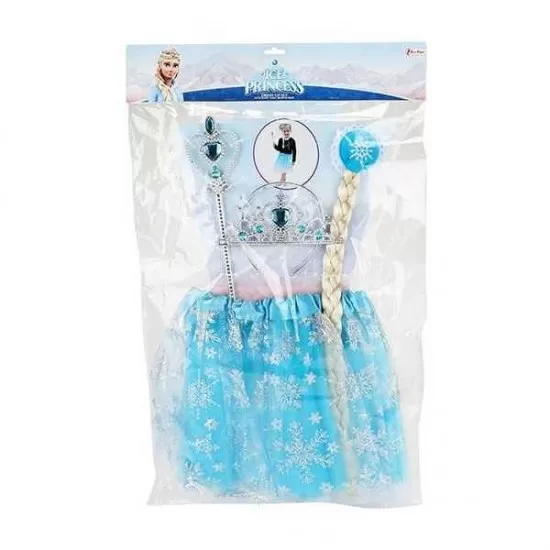 Costum Ice Princess cu Fustita, Diadema si Bagheta magica Toi-Toys Costum Ice Princess cu Fustita, Diadema si Bagheta magica Toi-Toys