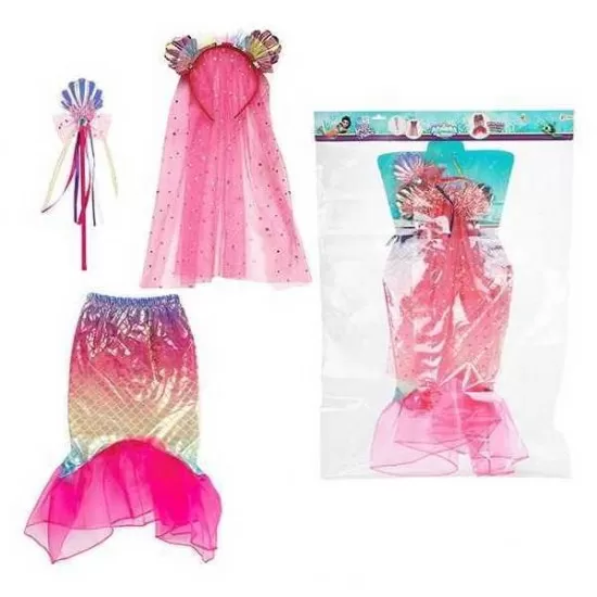 Costum Sirena cu Fustita, Diadema si Bagheta Magica Toi-Toys Costum Sirena cu Fustita, Diadema si Bagheta Magica Toi-Toys
