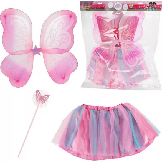 Costum Zana cu Fustita, Aripioare si Bagheta Magica Princess Friends Toi-Toys Costum Zana cu Fustita, Aripioare si Bagheta Magica Princess Friends Toi-Toys