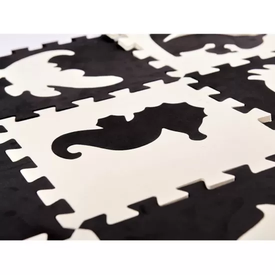 Covor puzzle cu laterale 25 piese Ikonka IK17566 Negru/Gri/Bej Covor puzzle cu laterale 25 piese Ikonka IK17566 Negru/Gri/Bej