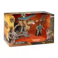 Elicopter militar 27 cm cu sunete, lumini si soldat inclus Toi-Toys