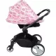 Husa multifunctionala 4 in 1- Esarfa alaptare, husa pentru cosulet auto, cos cumparaturi si scaun de masa Bambinice Alb/Roz/Roses