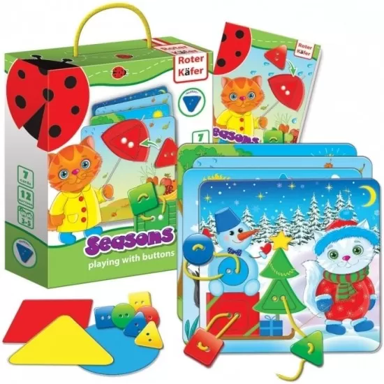 Joc educativ cu nasturi Anotimpuri Roter Kafer Joc educativ cu nasturi Anotimpuri Roter Kafer