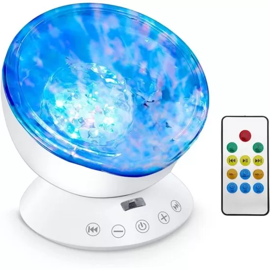 Lampa de veghe cu proiector si sunete Ocean Wave Bambinice Lampa de veghe cu proiector si sunete Ocean Wave Bambinice
