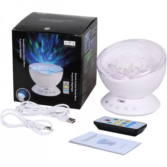 Lampa de veghe cu proiector si sunete Ocean Wave Bambinice Lampa de veghe cu proiector si sunete Ocean Wave Bambinice