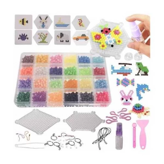 Margele de apa 2800 buc cu accesorii, lipire prin stropire cu apa Kruzzel MY18255 Margele de apa 2800 buc cu accesorii, lipire prin stropire cu apa Kruzzel MY18255
