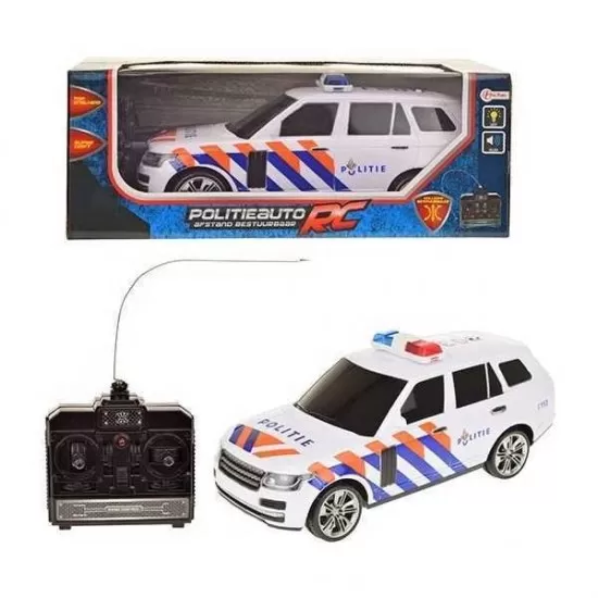 Masina de politie cu telecomanda, sunete si lumini Toi-Toys Masina de politie cu telecomanda, sunete si lumini Toi-Toys