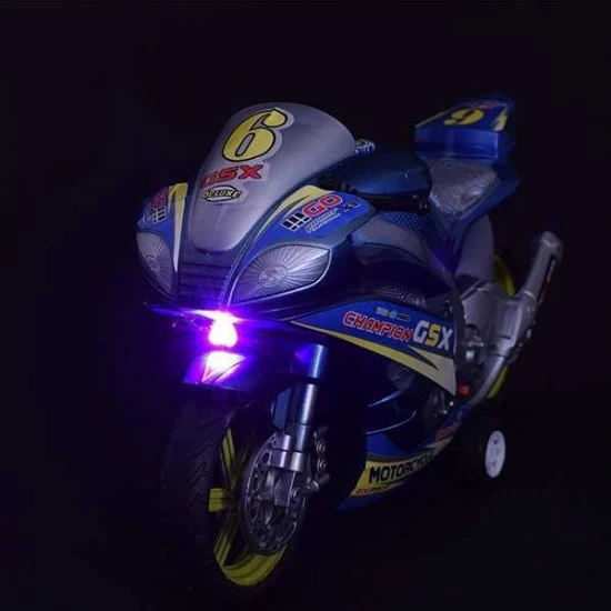 Motocicleta de Curse cu Lumini si Sunete 30 cm Toi-Toys TT29210Z Albastru Motocicleta de Curse cu Lumini si Sunete 30 cm Toi-Toys TT29210Z Albastru