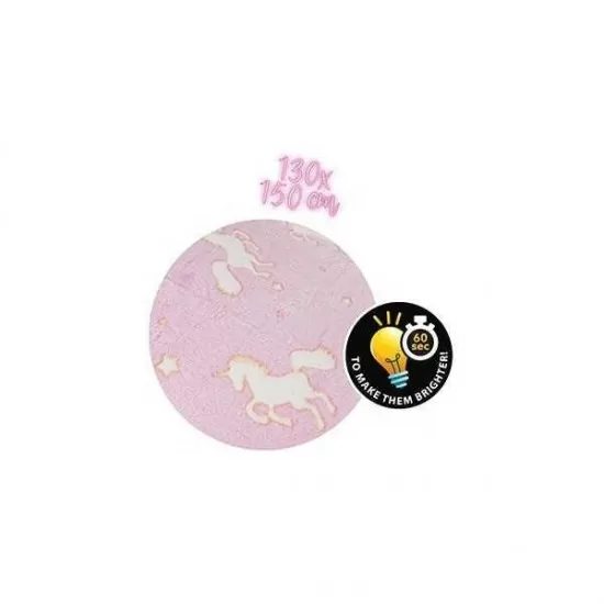 Paturica cu unicorni fosforescenti 130x150 cm Toi-Toys TT35563A roz Paturica cu unicorni fosforescenti 130x150 cm Toi-Toys TT35563A roz