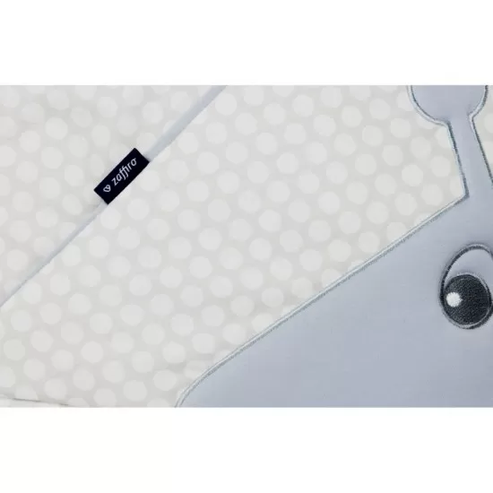 Paturica de infasat multifunctionala cu broderie Girafa Womar Zaffiro Gri/Alb AN-BWZF-05GR