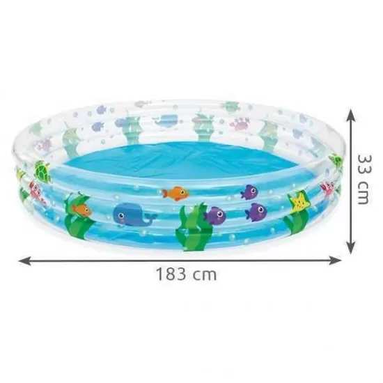 Piscina gonflabila cu 3 inele Pestisori 188 x 33 cm Bestway Piscina gonflabila cu 3 inele Pestisori 188 x 33 cm Bestway