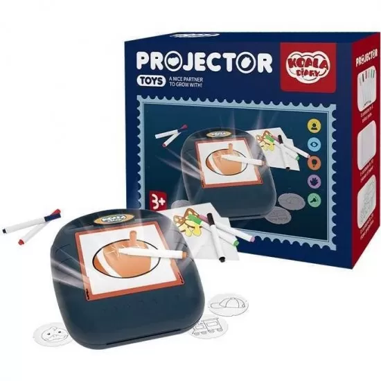 Proiector desen cu 20 sabloane si 6 carioci 22.5 x 18 x 6 cm Koala Diary KD80309 Albastru Proiector desen cu 20 sabloane si 6 carioci 22.5 x 18 x 6 cm Koala Diary KD80309 Albastru