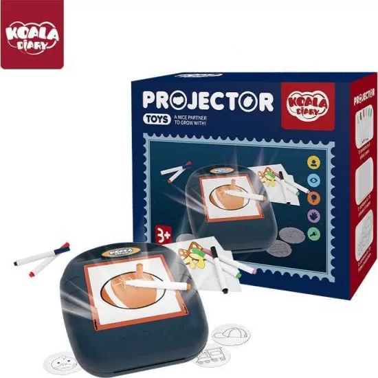 Proiector desen cu 20 sabloane si 6 carioci 22.5 x 18 x 6 cm Koala Diary KD80309 Albastru Proiector desen cu 20 sabloane si 6 carioci 22.5 x 18 x 6 cm Koala Diary KD80309 Albastru