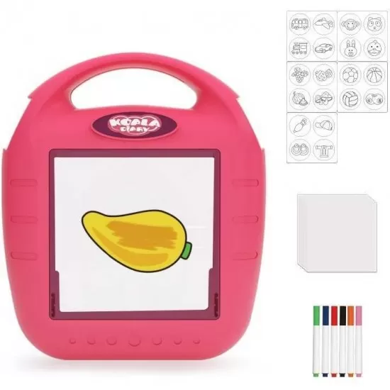 Proiector desen cu 20 sabloane si 6 carioci 22.5 x 18 x 6 cm Koala Diary KD80309 Roz
