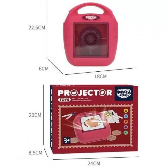 Proiector desen cu 20 sabloane si 6 carioci 22.5 x 18 x 6 cm Koala Diary KD80309 Roz