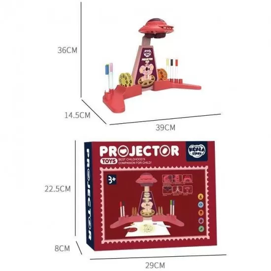 Proiector desen cu 6 diapozitive si 6 carioci incluse Koala Diary KD80308 Roz Proiector desen cu 6 diapozitive si 6 carioci incluse Koala Diary KD80308 Roz