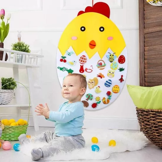 Puisor din fetru cu 35 decoratiuni 91x61 cm Bambinice Puisor din fetru cu 35 decoratiuni 91x61 cm Bambinice