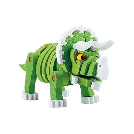 Puzzle 3D Spuma Dino Triceraptos 63 piese Toi-Toys Verde Puzzle 3D Spuma Dino Triceraptos 63 piese Toi-Toys Verde