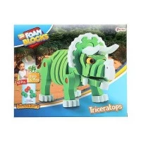 Puzzle 3D Spuma Dino Triceraptos 63 piese Toi-Toys Verde