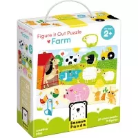 Puzzle educativ - Descopera animalele de la Ferma 20 piese 48x32cm 