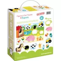 Puzzle educativ - Descopera animalele de la Ferma 20 piese 48x32cm 