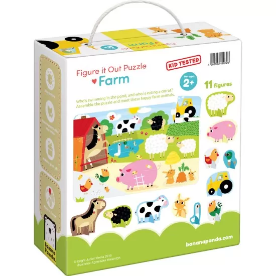 Puzzle educativ - Descopera animalele de la Ferma 20 piese 48x32cm Puzzle educativ - Descopera animalele de la Ferma 20 piese 48x32cm
