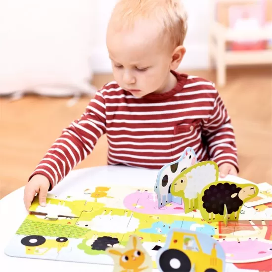 Puzzle educativ - Descopera animalele de la Ferma 20 piese 48x32cm Puzzle educativ - Descopera animalele de la Ferma 20 piese 48x32cm