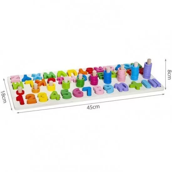 Puzzle lemn cu cifre si litere Iso Trade 39 piese Puzzle lemn cu cifre si litere Iso Trade 39 piese
