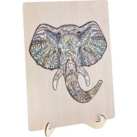 Puzzle Lemn Elefant, 137 piese, 30x22.5 cm Grafix 