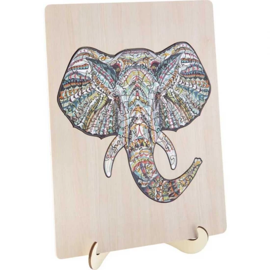 Puzzle Lemn Elefant, 137 piese, 30x22.5 cm Grafix Puzzle Lemn Elefant, 137 piese, 30x22.5 cm Grafix